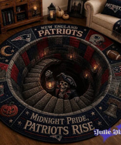 New England Patriots 2026 Halloween Quilted Round Rug