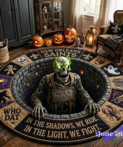 New Orleans Saints 2026 Halloween Quilted Round Rug
