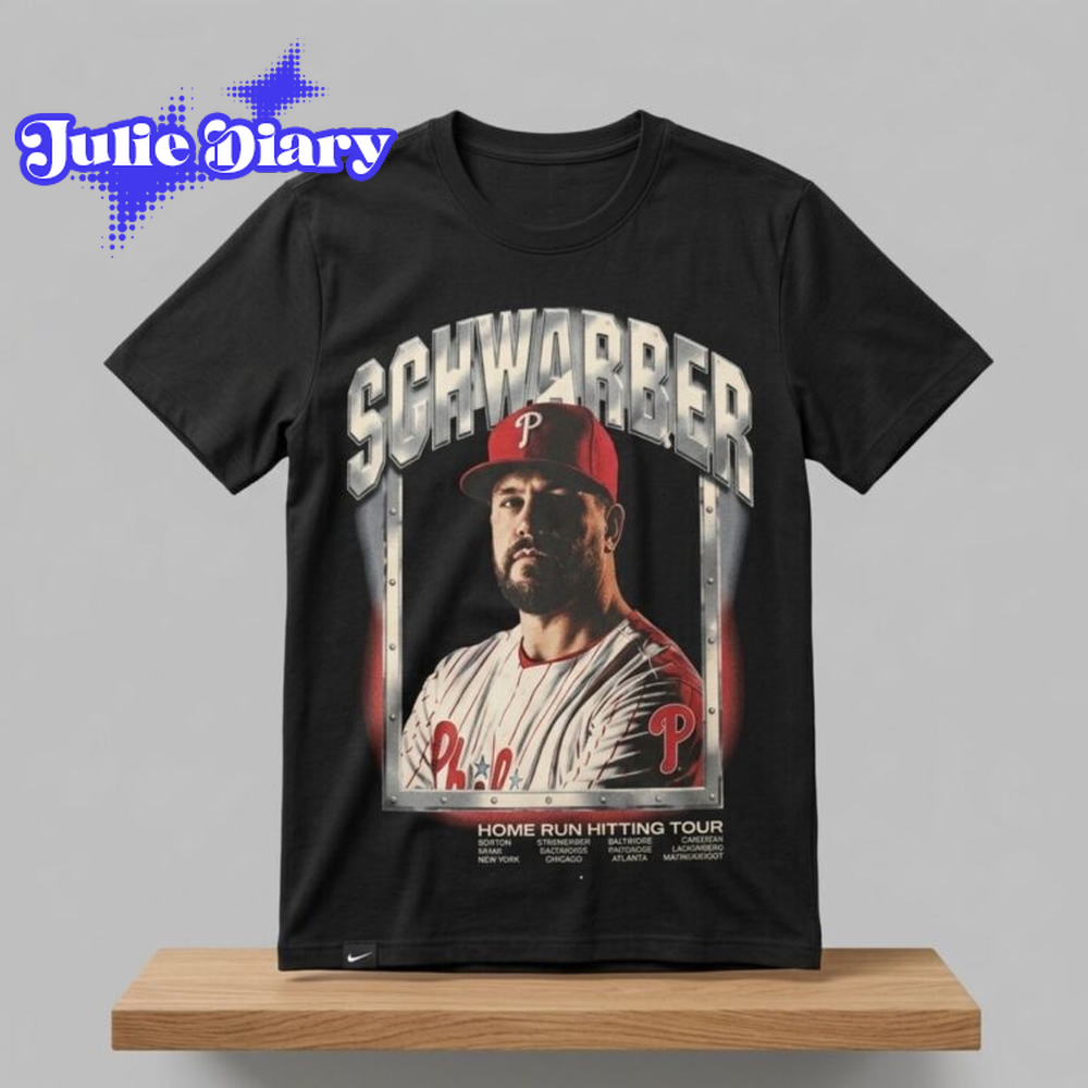Philadelphia Phillies Kyle Schwarber Home Run Hitting Tour 2D Shirt Philadelphia Phillies Kyle Schwarber Home Run Hitting Tour 2D Shirt