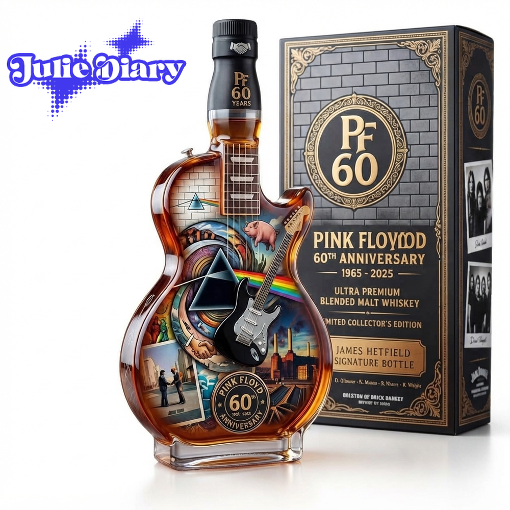 Pink Floyd 60th Anniversary Guitar Whiskey Bottle Pink Floyd 60th Anniversary Guitar Whiskey Bottle