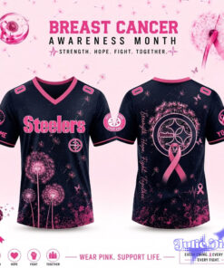Pittsburgh Steelers 2026 Breast Cancer Awareness Dandelion of Hope Baseball Jersey