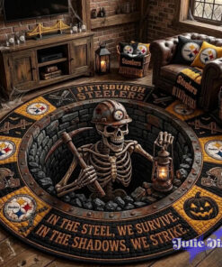 Pittsburgh Steelers 2026 Halloween Quilted Round Rug