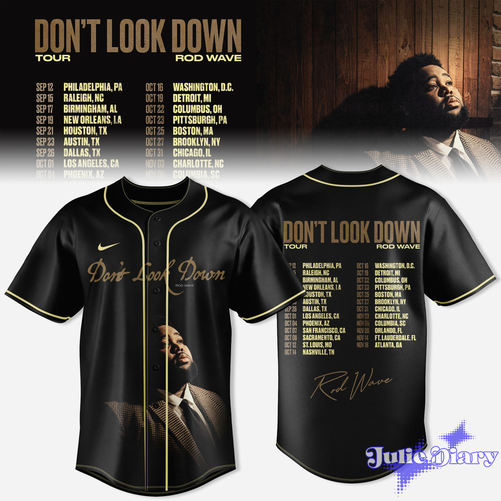 Rod Wave Don’t Look Down 2026 Tour Baseball Jersey Rod Wave Don’t Look Down 2026 Tour Baseball Jersey