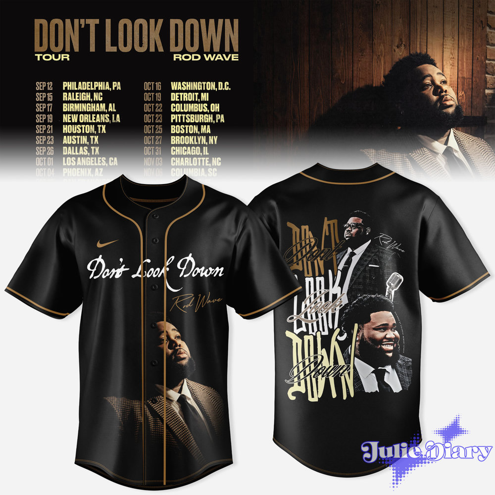 Rod Wave Don’t Look Down 2026 Tour Baseball Jersey Rod Wave Don’t Look Down 2026 Tour Baseball Jersey