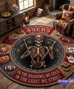 San Francisco 49ers 2026 Halloween Quilted Round Rug