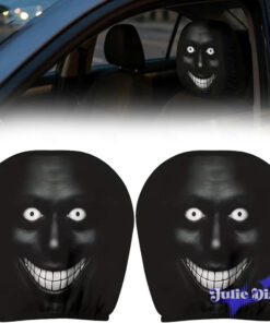 Scary Black Face Haunt Halloween Car Headrest Cover 2026