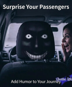 Scary Black Face Haunt Halloween Car Headrest Cover 2026