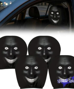 Scary Black Face Haunt Halloween Car Headrest Cover 2026