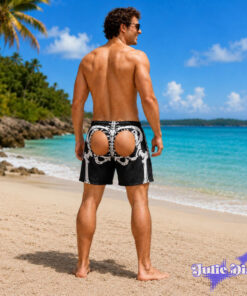 Shark Bite Swim Trunks – Funny Butt Cutout Beach Shorts