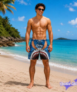 Shark Bite Swim Trunks – Funny Butt Cutout Beach Shorts