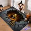 Skeleton climbing Halloween Doormat