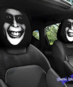 Smiling Face Haunt Halloween Car Headrest Cover 2026 Smiling Face Haunt Halloween Car Headrest Cover 2026