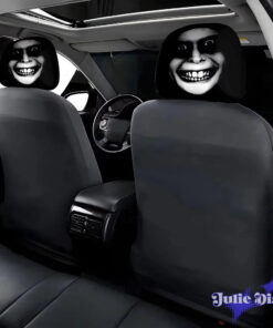 Smiling Face Haunt Halloween Car Headrest Cover 2026