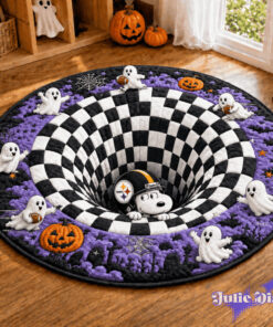 Snoopy Hiding Halloween Full Team NFL Round Rug