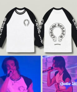 Stray Kids Hyunjin Chrome Hearts Horseshoe 3/4 Raglan Long Sleeve Shirt