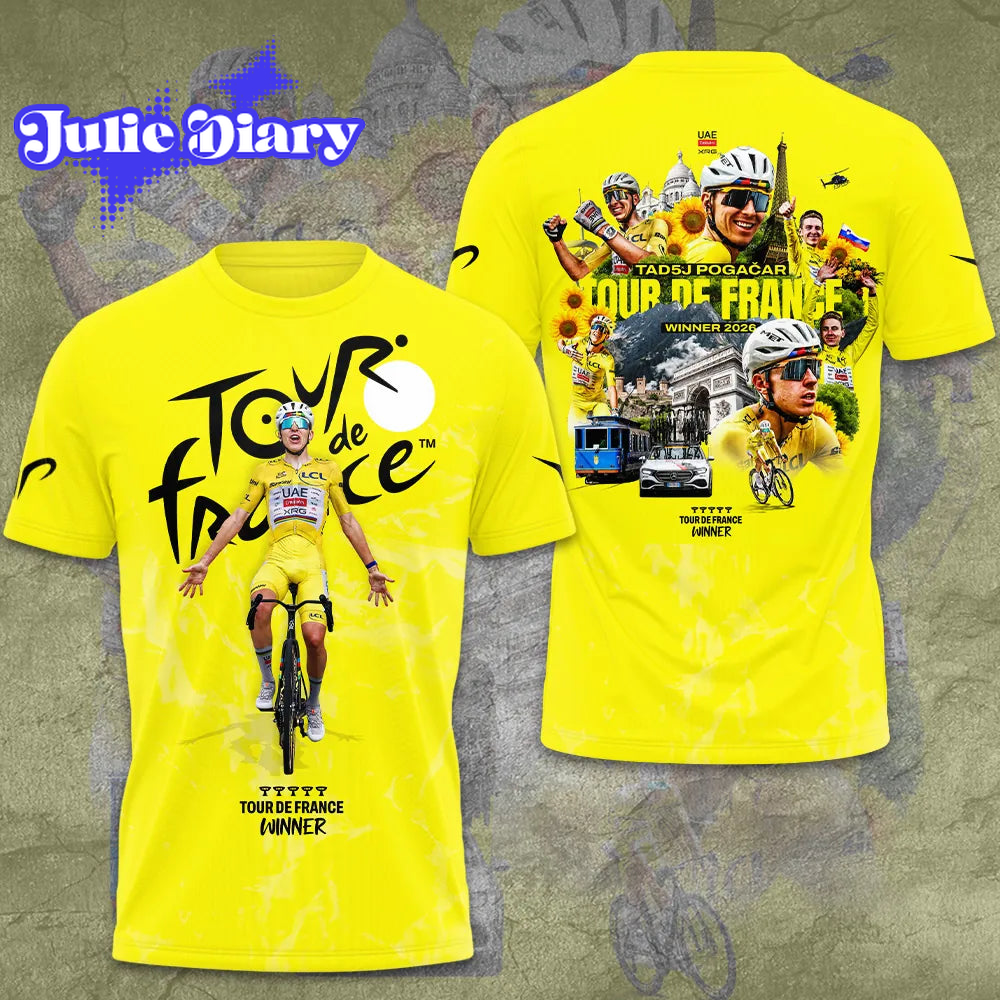 Tadej Pogacar 2026 5X Tour de France Winner Limited Edition Shirt Tadej Pogacar 2026 5X Tour de France Winner Limited Edition Shirt