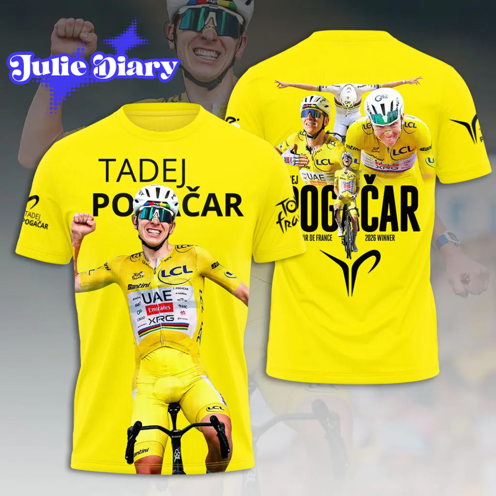 Tadej Pogacar 2026 5X Tour de France Winner Limited Edition Shirt Tadej Pogacar 2026 5X Tour de France Winner Limited Edition Shirt