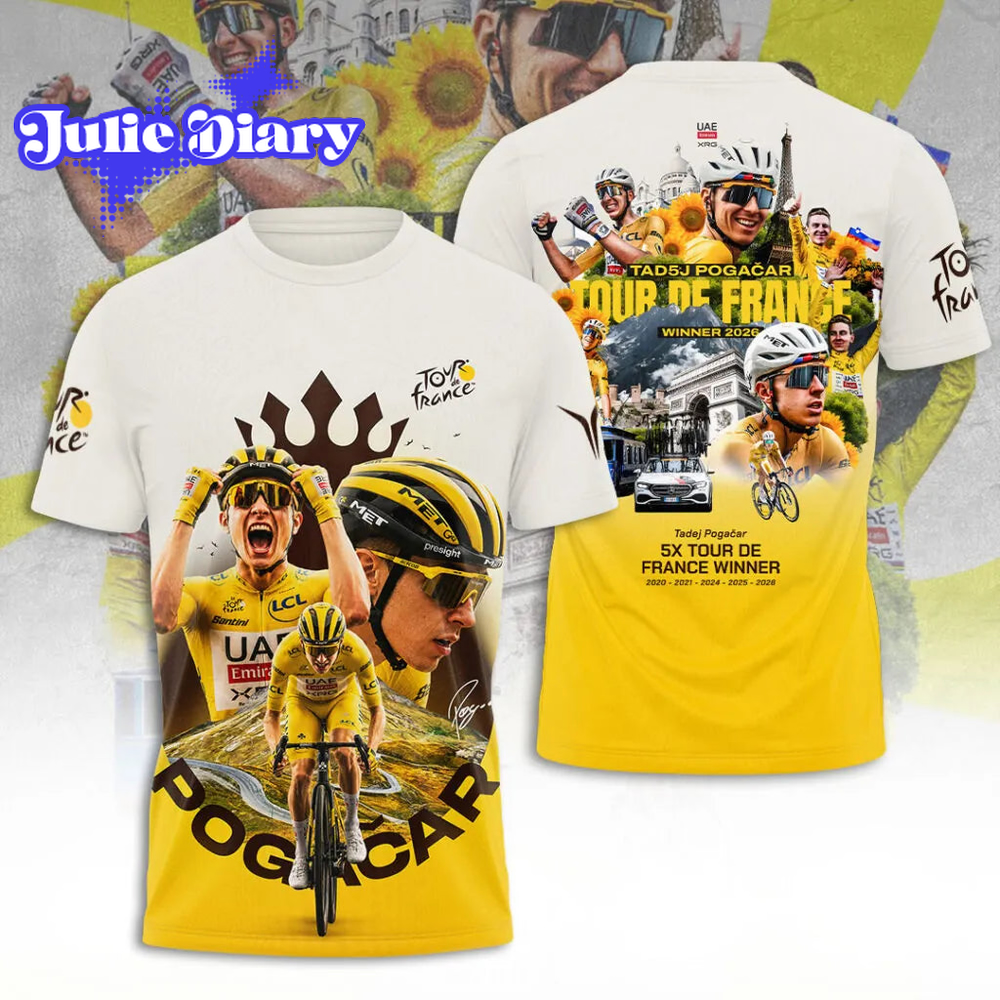 Tadej Pogacar 2026 5X Tour de France Winner Limited Edition Shirt Tadej Pogacar 2026 5X Tour de France Winner Limited Edition Shirt