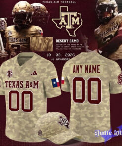 Texas A&M Aggies Honor and Support Camo Football Jersey