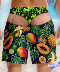Thong Illusion Swim Trunks – Funny Underwear Print Beach Shorts