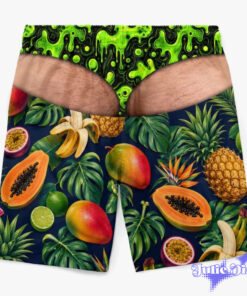 Thong Illusion Swim Trunks – Funny Underwear Print Beach Shorts