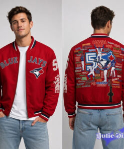 Toronto Blue Jays Red Home Run Bomber Jacket Toronto Blue Jays Red Home Run Bomber Jacket