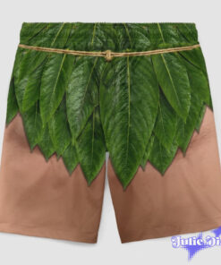 Tropical Leaf Print Swim Trunks – Funny Hawaiian Beach Shorts