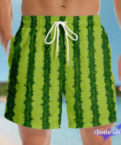 Tropical Thong Illusion Swim Trunks – Funny Bare Butt Cutout Beach Shorts