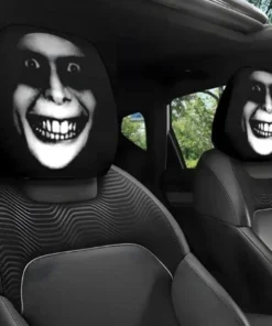 Smiling Face Haunt Halloween Car Headrest Cover 2026