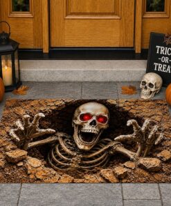 Skeleton under ground – Halloween Doormat