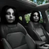 Girl Cracked Face Haunt Halloween Car Headrest Cover 2026