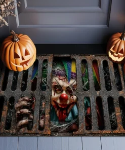 Clown under sewer Halloween Doormat