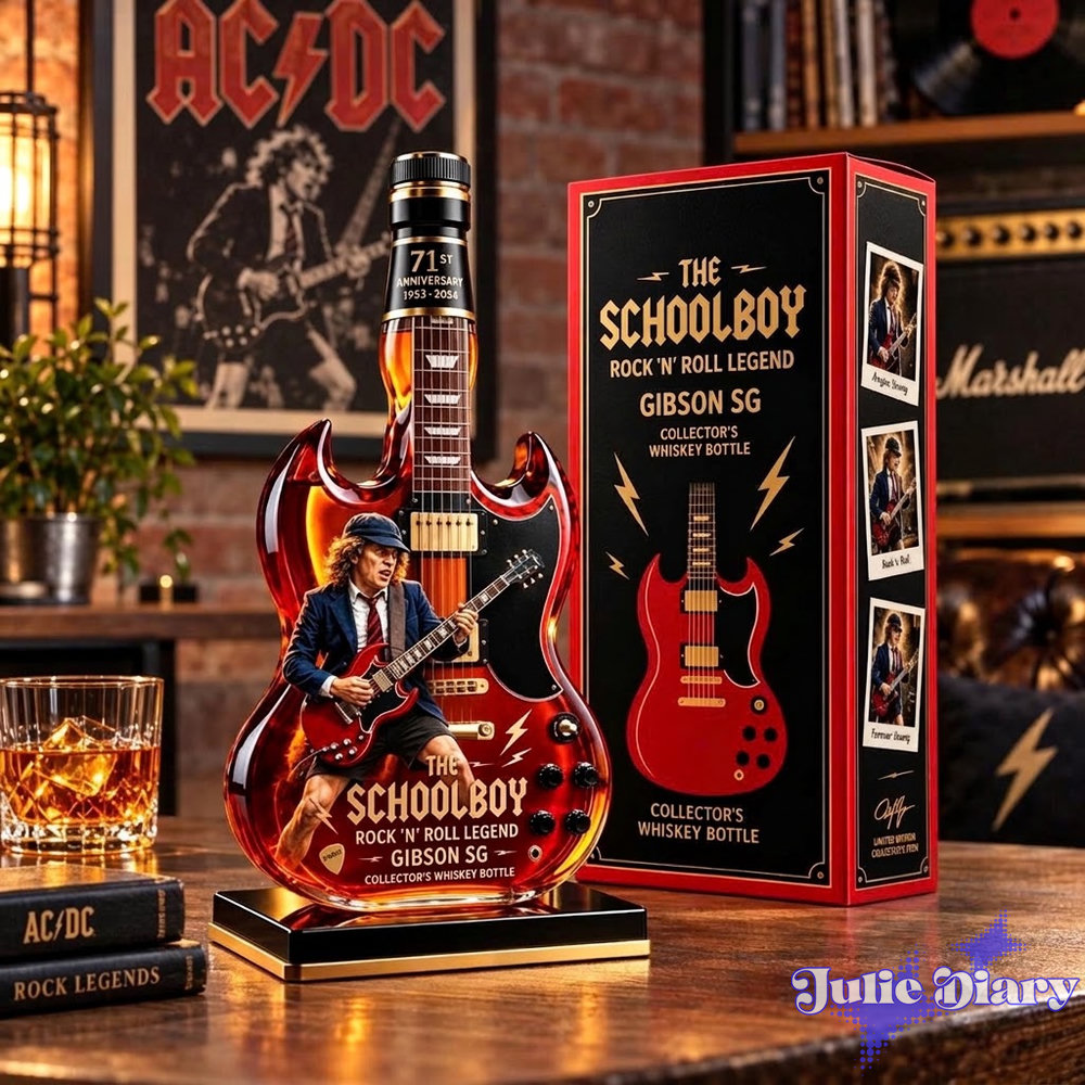 Angus Young AC/DC Music Band The School Boy Whiskey Bottle Angus Young AC/DC Music Band The School Boy Whiskey Bottle
