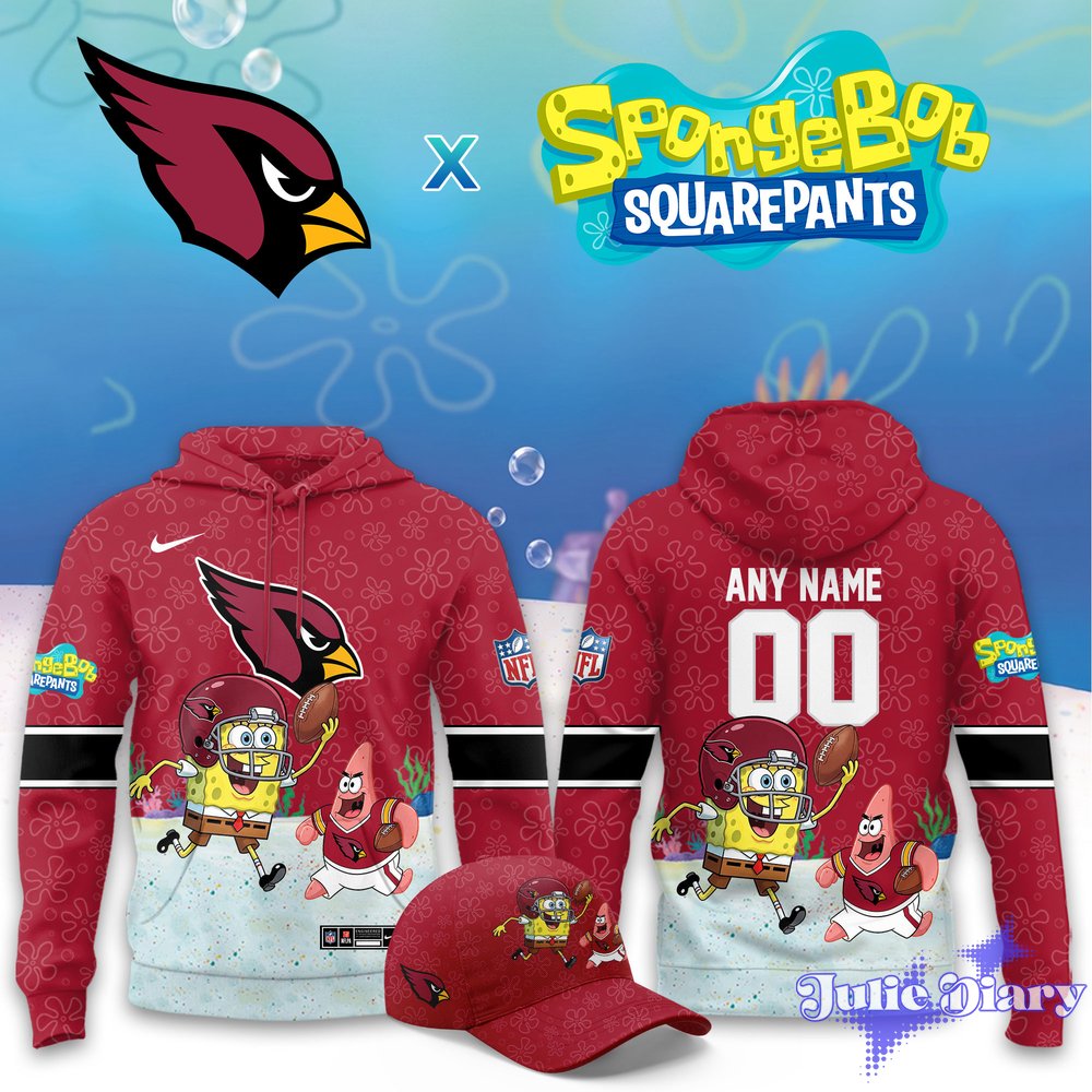 Arizona Cardinals x SpongeBob Hoodie Arizona Cardinals x SpongeBob Hoodie