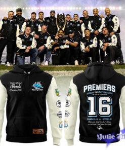 Cronulla Sharks Premiers 10th Anniversary Hoodie Cronulla Sharks Premiers 10th Anniversary Hoodie