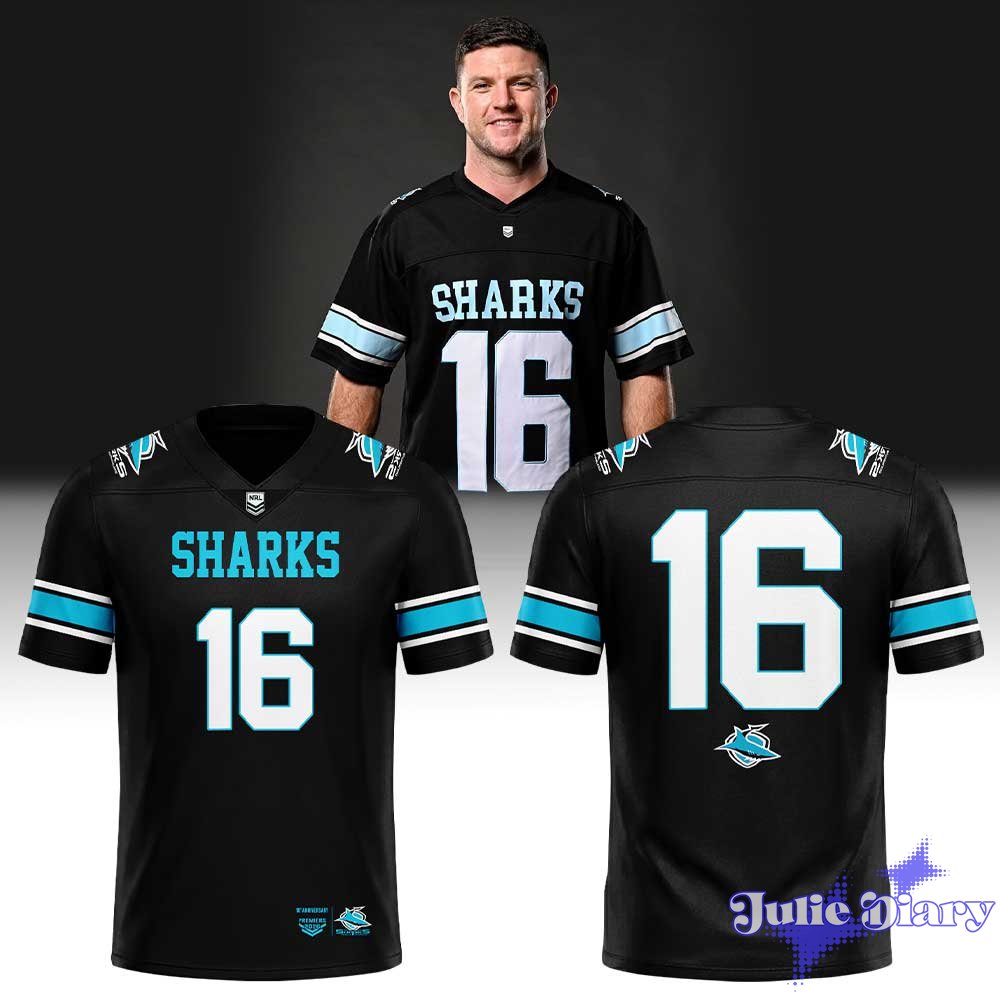 Cronulla Sharks Premiers 10th Anniversary Football Jersey Cronulla Sharks Premiers 10th Anniversary Football Jersey