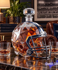 Dallas Cowboys NFL Football Diamond-Cut Helmet Whiskey Bottle