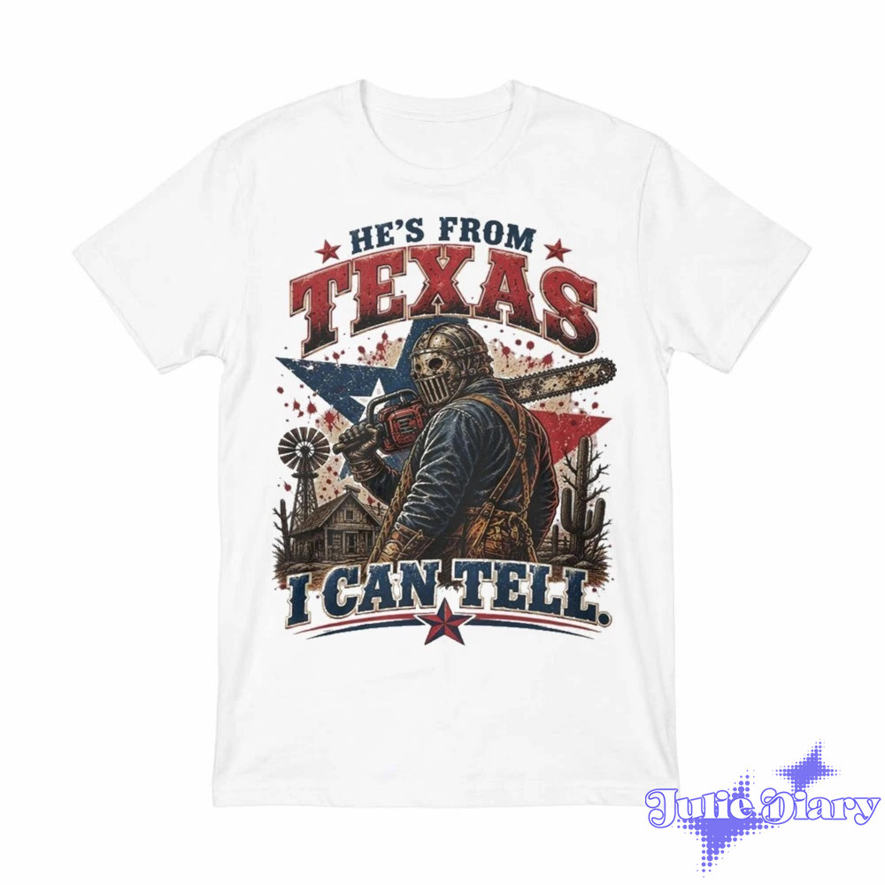 He’s From Texas Chainsaw Horror Graphic 2D T-Shirt He’s From Texas Chainsaw Horror Graphic 2D T-Shirt
