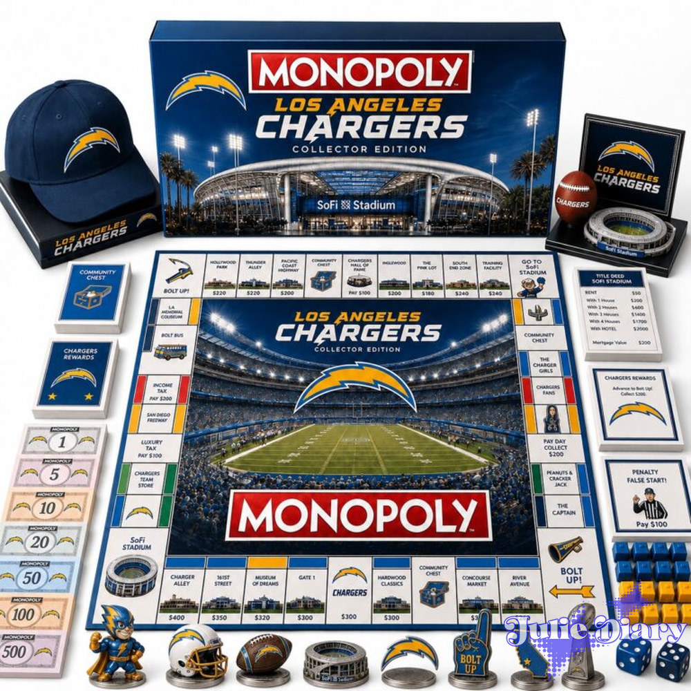 Los Angeles Chargers Monopoly Board Game Los Angeles Chargers Monopoly Board Game