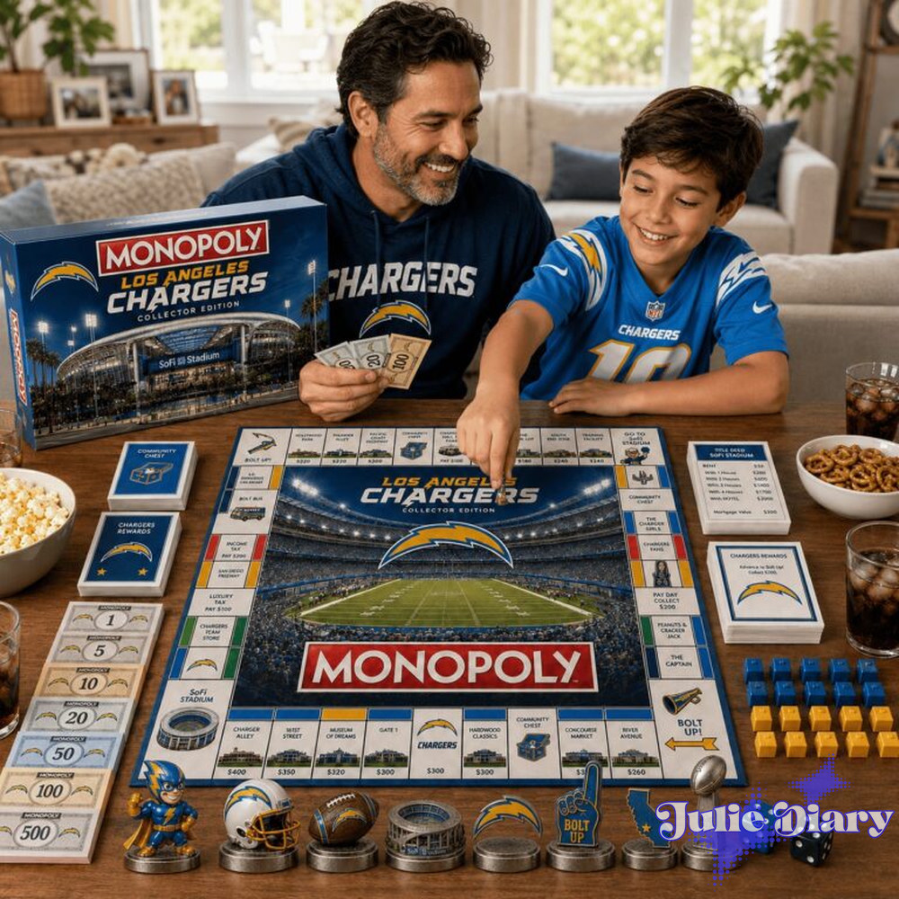 Los Angeles Chargers Monopoly Board Game Los Angeles Chargers Monopoly Board Game