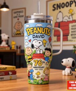 Personalized Peanuts Snoopy and Friends 76th Anniversary Tumbler Personalized Peanuts Snoopy and Friends 76th Anniversary Tumbler