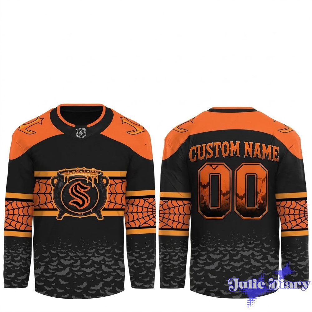 Seattle Kraken x Halloween Day 2026 Personalized Hockey Jersey Seattle Kraken x Halloween Day 2026 Personalized Hockey Jersey
