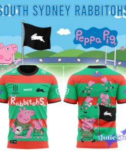 South Sydney Rabbitohs Peppa Pig red and green jersey front and back